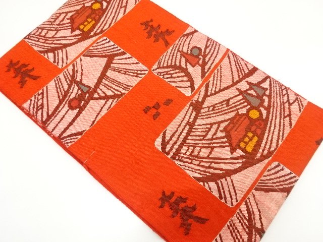 JAPANESE NAGOYA OBI / UNUSED / MAWATA TSUMUGI / WOVEN CENERY OF COUNTRYSIDE
